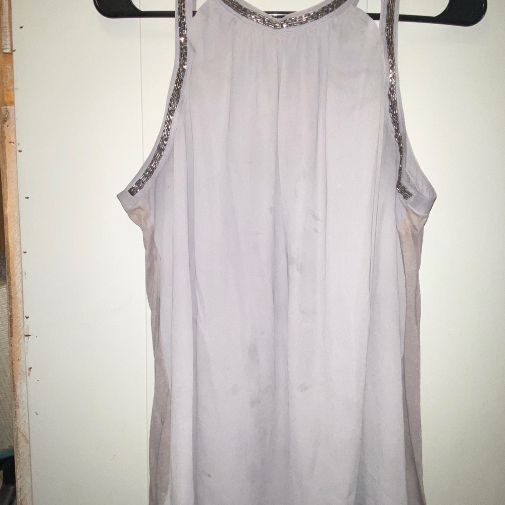 Express Silver Sleeveless Blouse